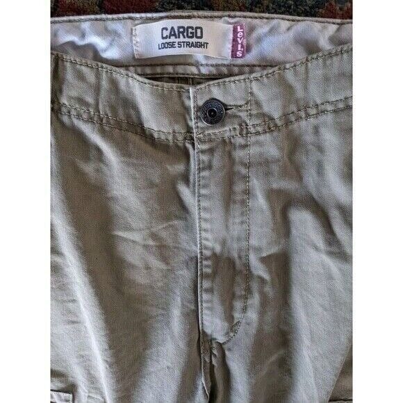 Levi's Cargo Pants Loose Straight Utility Outdoor Khaki Beige Men's‎ Size 36x32 - Picture 1 of 5